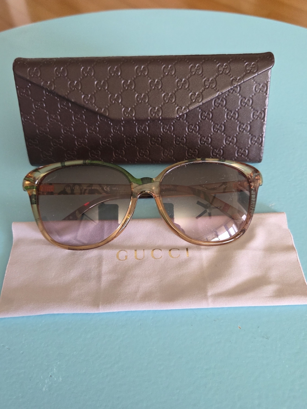Gucci Women's Havana Gradient Brown Tortoiseshell Sunglasses